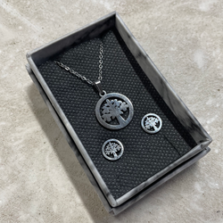 نیم ست دخترانه مدل درخت زندگی نقره ای