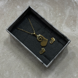 نیم ست استیل قلب طلایی