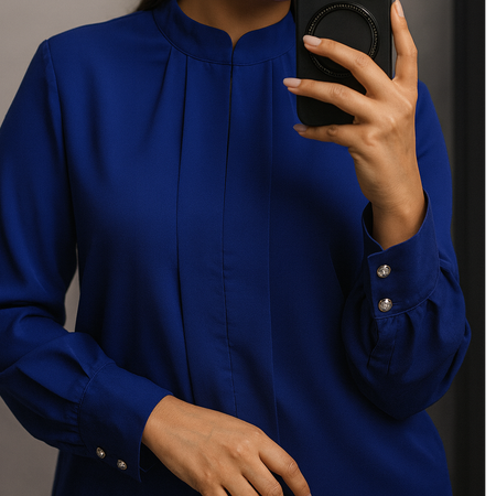 شومیز زنانه الیزه جلو بسته یقه سه سانت پیله دار