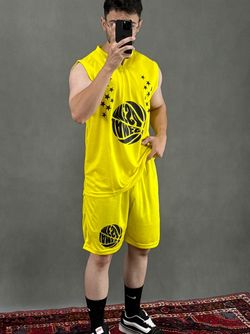 ست باشگاهی یقه هفتی زرد