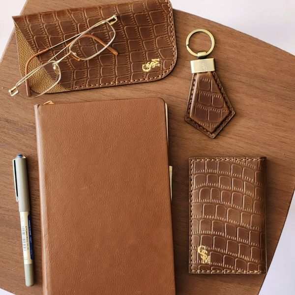 ست مردانه الماس - کروکو قهوه ای