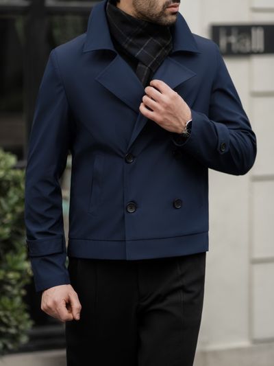 بارانی کراپ سرمه ای کارلوتی کد r119