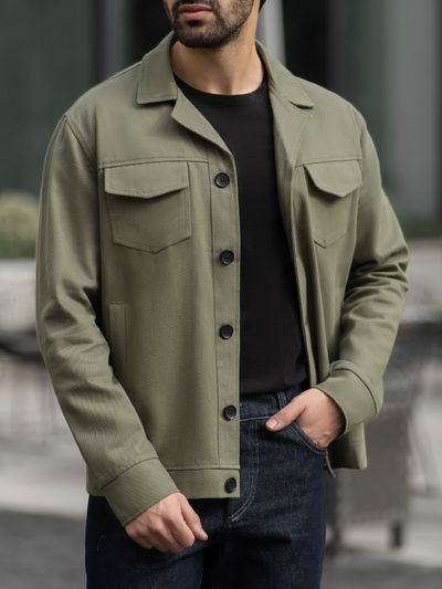 کت کتان سبز کارلوتی کد c240