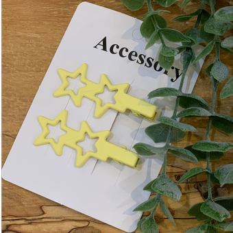 گیره جفتی انبری ستاره زرد لیمویی