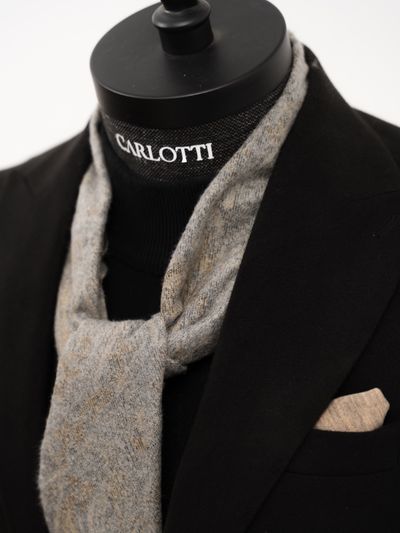 شالگردن و پوشت موهر ترک طوسی کدs220