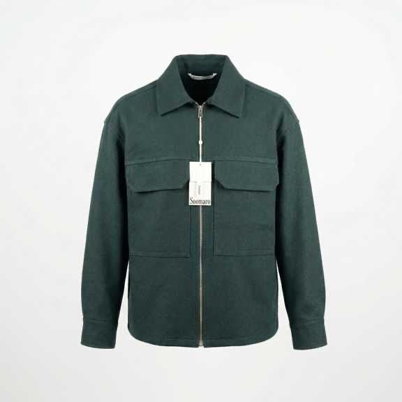 بلندشکت سومارو مدل زیپ دار جیب روسی - سبز لجنی