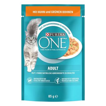 غذای مرطوب گربه پورینا وان Purina ONE Adult با مرغ و لوبیای سبز – 85 گرمی
