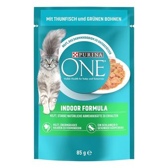 غذای مرطوب گربه پورینا وان Purina ONE Indoor Formula با ماهی تن و لوبیای سبز – 85 گرم