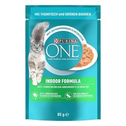 غذای مرطوب گربه پورینا وان Purina ONE Indoor Formula با ماهی تن و لوبیای سبز – 85 گرم