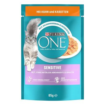غذای مرطوب گربه پورینا وان Purina ONE Sensitive با مرغ و هویج – 85 گرمی