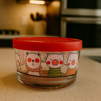 کاسه شیشه‌ای درب پلاستیک 200میل