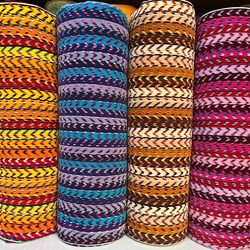 حوله متری نخ رنگی طرح زیگزاگ