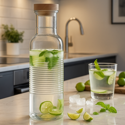 بطری آب استوانه درچوبی