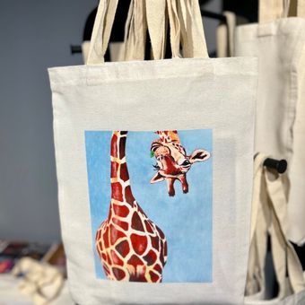 توت بگ طرح زرافه - ساک دستی پارچه ای