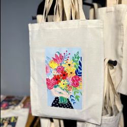 توت بگ طرح گل - ساک دستی پارچه ای