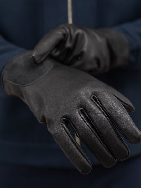 دستکش چرم طبیعی مشکی g103