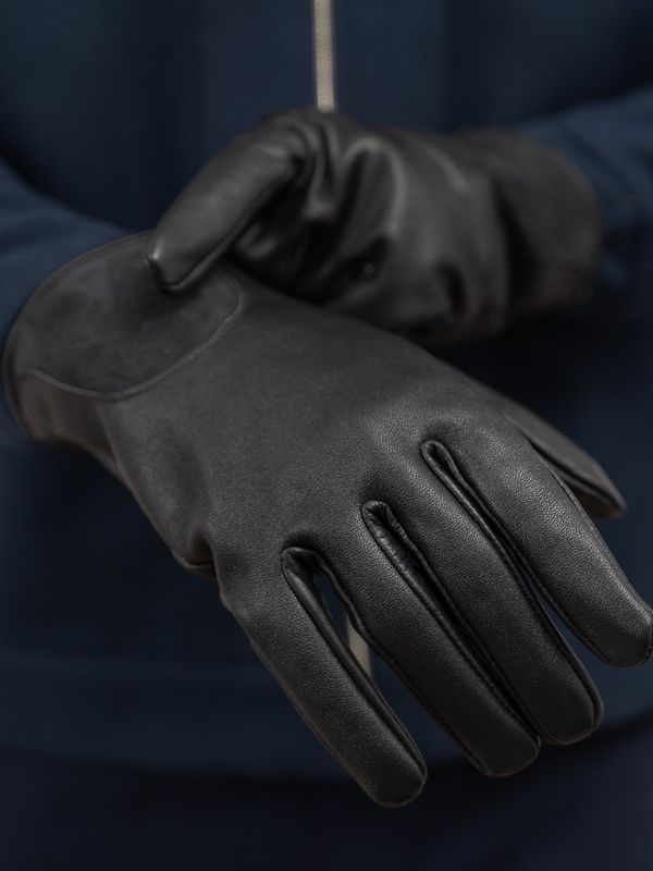 دستکش چرم طبیعی مشکی g103