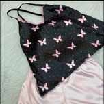 ست تاپ و شورتک ساتن اعلا طرح پروانه