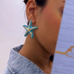 گوشواره ستاره دریایی آبی