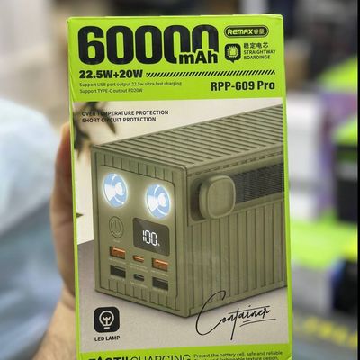 پاوربانک REMAX مدل RPP609-Pro ظرفیت 60000 میلی‌آمپر با شارژ سریع 22.5 وات