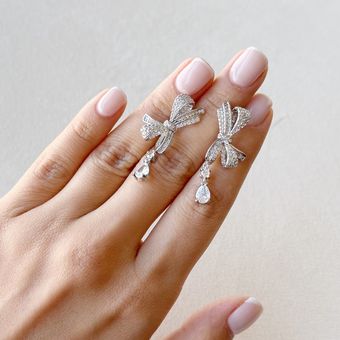 گوشواره‌جواهری پاپیون و اشک