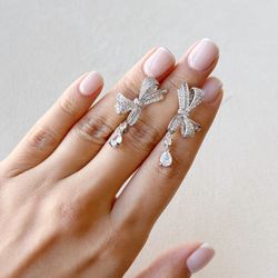 گوشوارهجواهری پاپیون و اشک