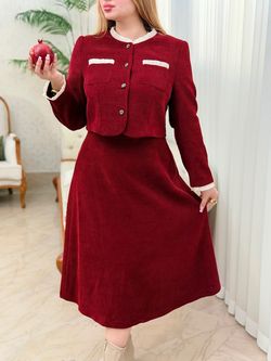 کت دامن مخمل یقه سفید 3619