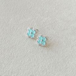 گوشوارهجواهری شبدر فیروزه ای