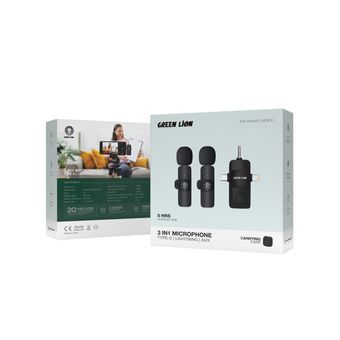 میکروفون 3در1 Type-C/Lightning/Aux گرین Green 3IN1 Microphone Type-C/Lightning/Aux