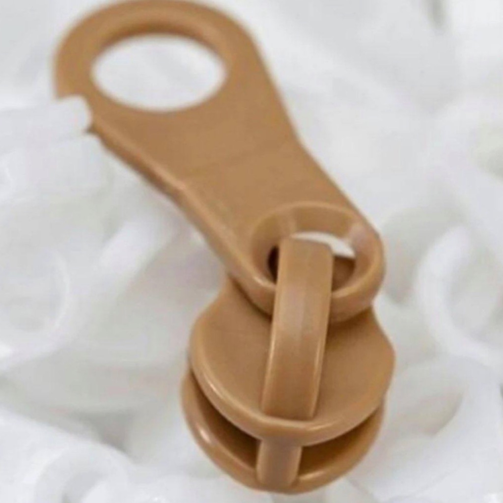 سرزیپ 5 لاکی دنده پلاستیکی  رنگ کرم (بسته 100عددی)