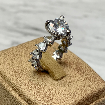 انگشتر زنانه مدل وفاداری تنیسی سولیتر قلبی