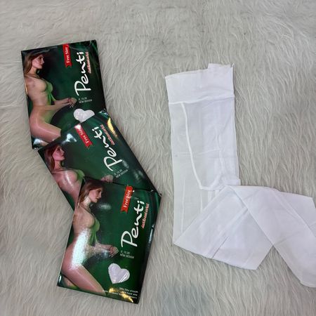 جوراب شلواری شیشه ای بادکنکی سفید برند پنتی