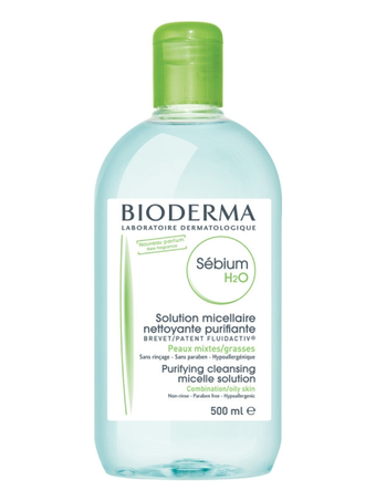 محلول پاک کننده آرایش بایودرما مدل Sebium H2O مناسب پوست چرب و جوش دار حجم 500 میل