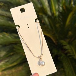 گردنبند تک پلاک مرواریدی