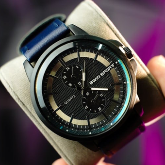 ساعت bwin sport کد16 آبی-چرمی