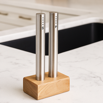 نمکپاش جفتی طرح باریک مدل پتروناس ادریک – استیل