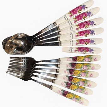 ست دسته سرامیکی میکس قاشق و چنگال