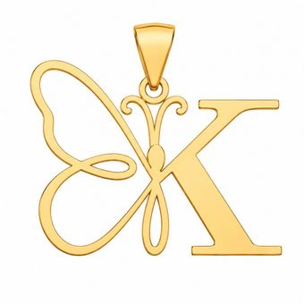 آویز طلا زنانه 18 عیار گالری صادقی مدل حرف پروانه K