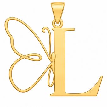 آویز طلا زنانه 18 عیار گالری صادقی مدل حرف پروانه L