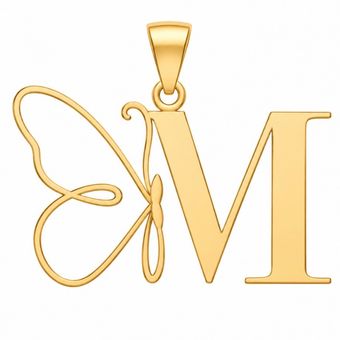 آویز طلا زنانه 18 عیار گالری صادقی مدل حرف پروانه M