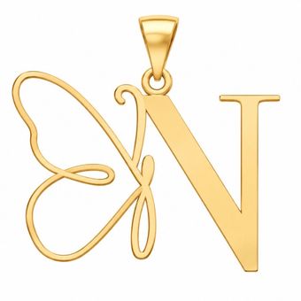 آویز طلا زنانه 18 عیار گالری صادقی مدل حرف پروانه N