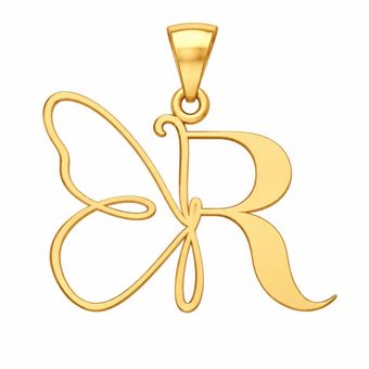 آویز طلا زنانه 18 عیار گالری صادقی  مدل حرف پروانه R