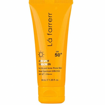 کرم ضدآفتاب و ضد لک بی رنگ لافارر مدل SPF 50 مناسب پوست های چرب و مستعد آکنه حجم 40 میلی لیتر