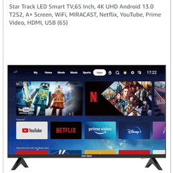 تلویزیون هوشمنداستارترک سایز 65 اینچST65K-LG2200WEB