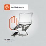 پایه و استند 2 کاره لپ‌تاپ و گوشی برند porodo  (Porodo 2-in-1 Foldable Laptop & Phone Stand)