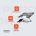 پایه و استند 2 کاره لپ‌تاپ و گوشی برند porodo  (Porodo 2-in-1 Foldable Laptop & Phone Stand)