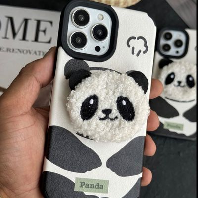 قاب موبایل آیفون پاندا پاپسوکت پشمالو