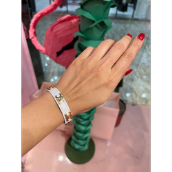 دستبند سلین چرم ( سفید )