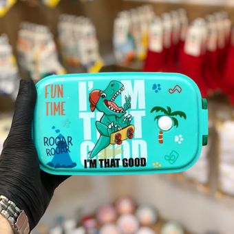 ظرف غذای طرح دایناسور با محفظه استیل