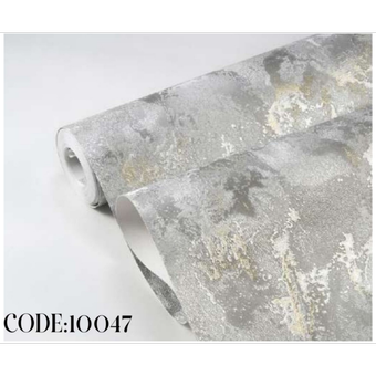 کاغذ دیواری کربن کد 10047 طوسی پایانه نقره ای و طلایی